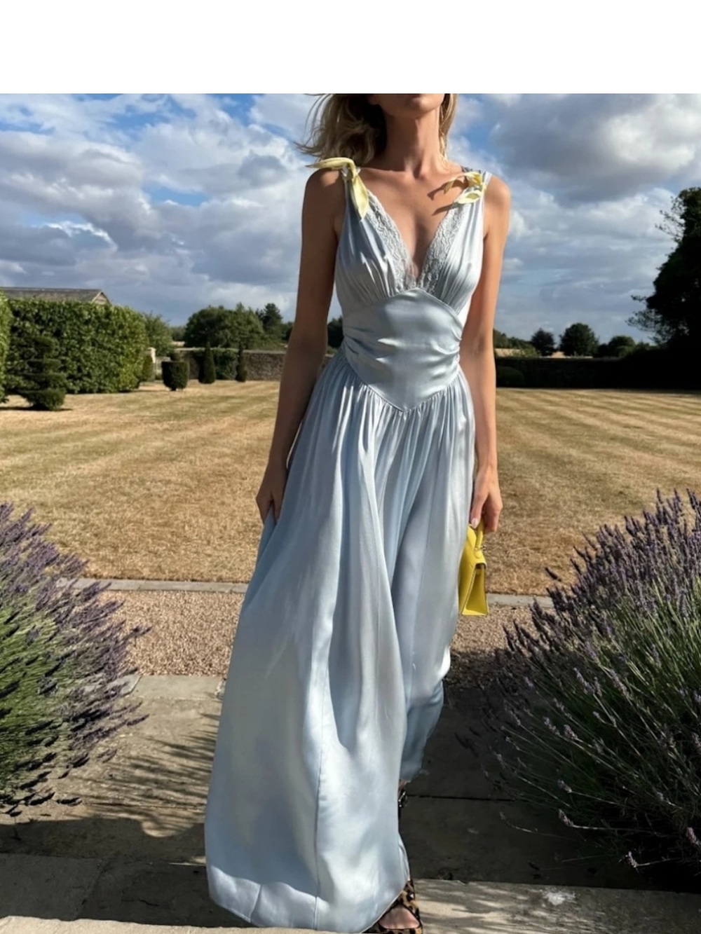 Helsa The Silk Celeste Dress in Powder Blue